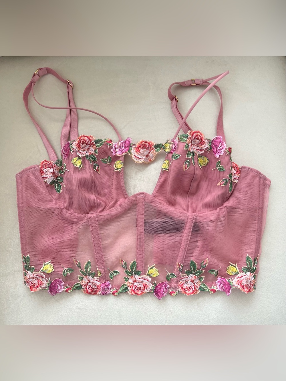 Victoria’s Secret Strappy Mesh Bustier Top